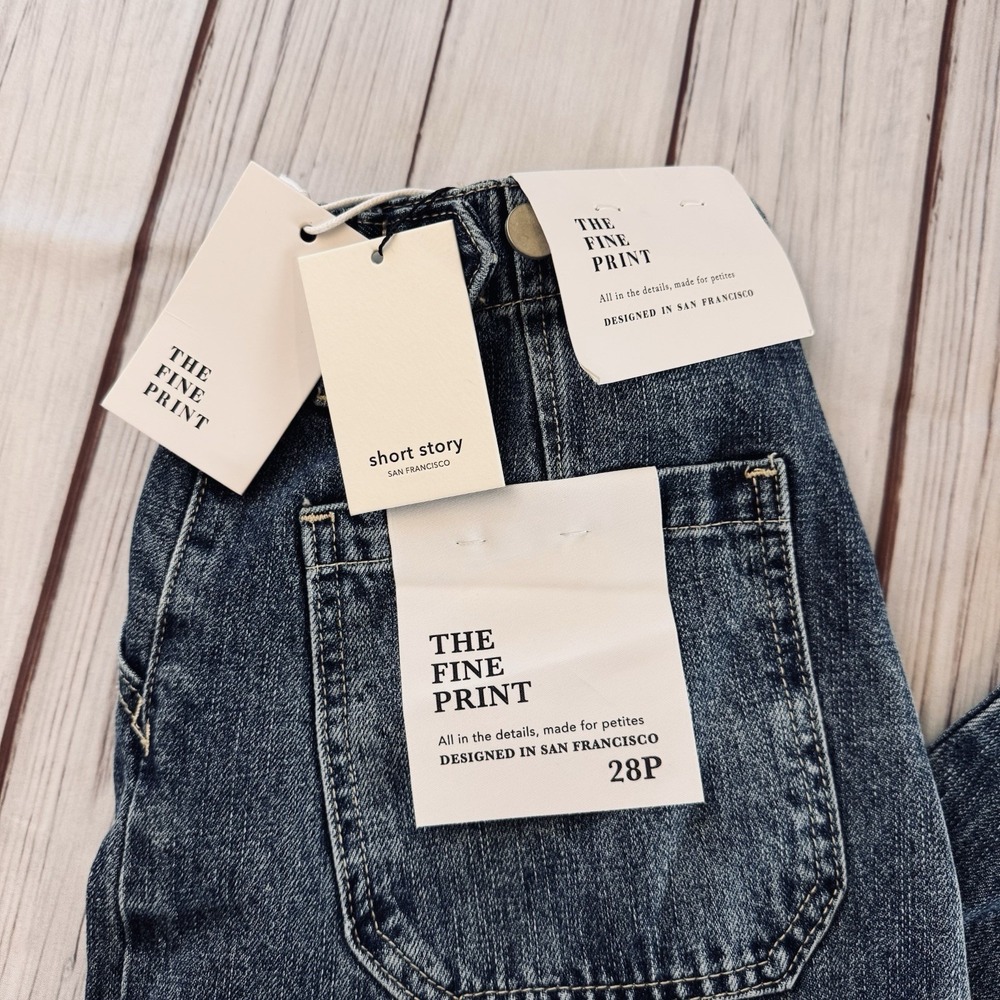 The Fine Print Short Story Barrel Leg Carpenter Jeans Women's 28P Petite NWT - Picture 2 of 11